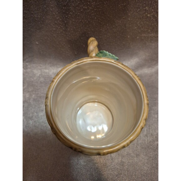 Apple Basket Cracker Barrel 5" Coffee Mug Red Apples Brown Wicker Weave - Picture 5 of 9